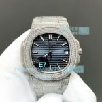 Super Clone E7 Iced Out Patek Philippe Nautilus 5711 Blue Dial Diamond Watch 